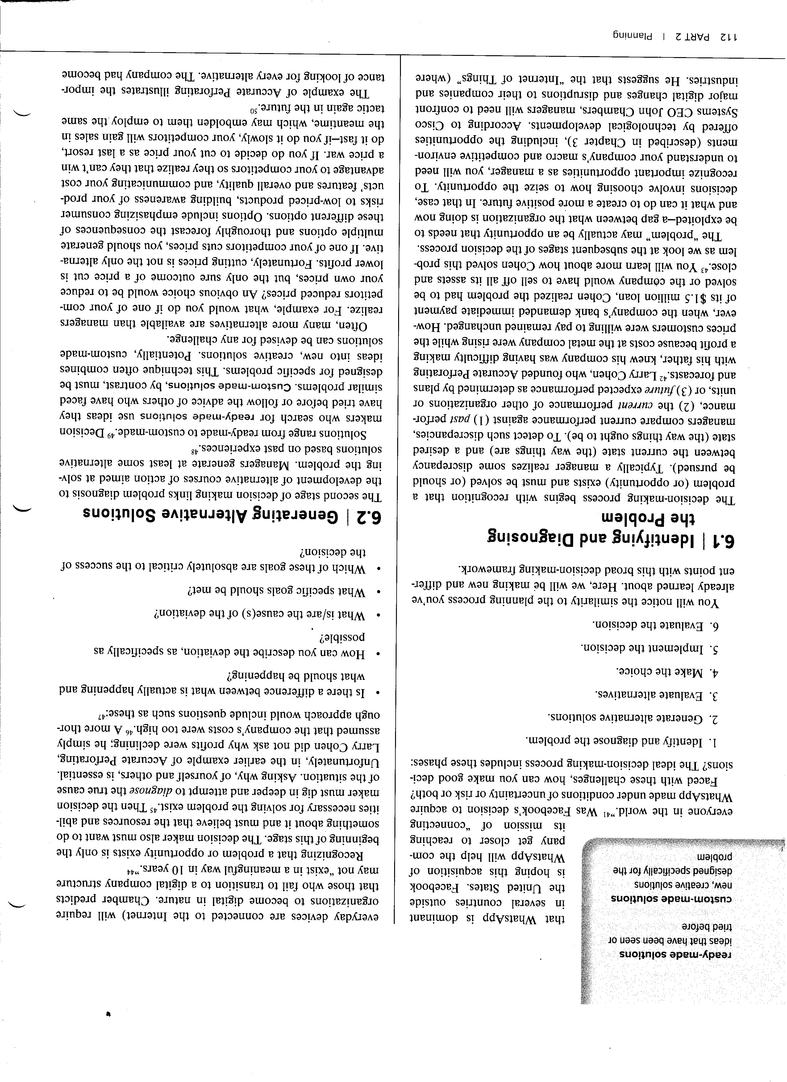 Read the Decision-Making Model found in the attached pages below then consider