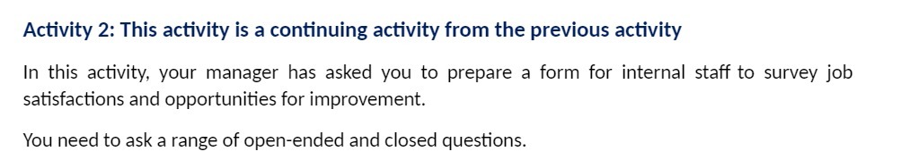  Activity 2: This activity is a continuing activity from the previous