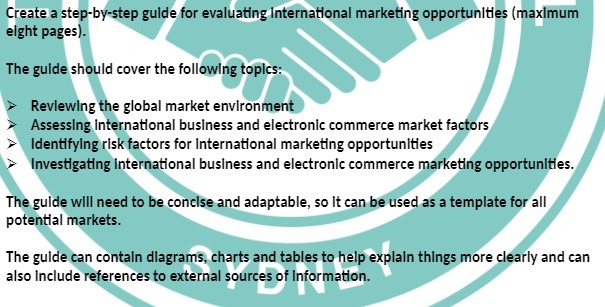  Create a step-by-step guide for evaluating International marketing opportunities (maximum eight