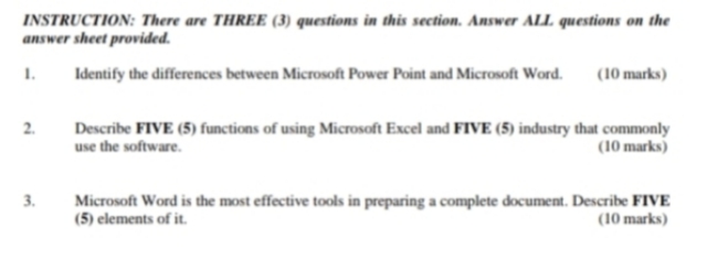 please answer my question now? INSTRUCTION: There are THREE (3) questions in