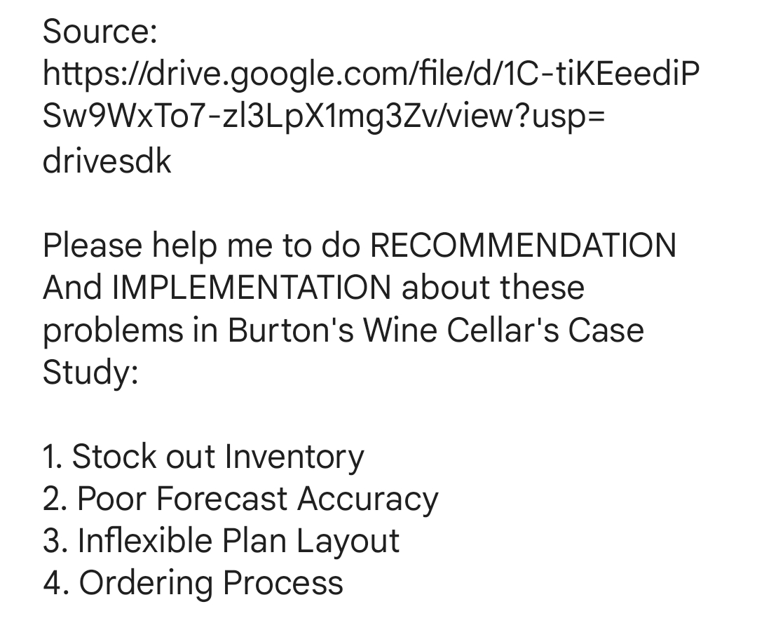 Reference: (on the comment box)Please help me to do RECOMMENDATION And IMPLEMENTATION
