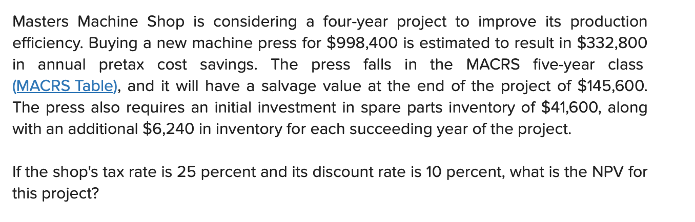have provided the MACRS table for you. Dog Up! Franks is looking