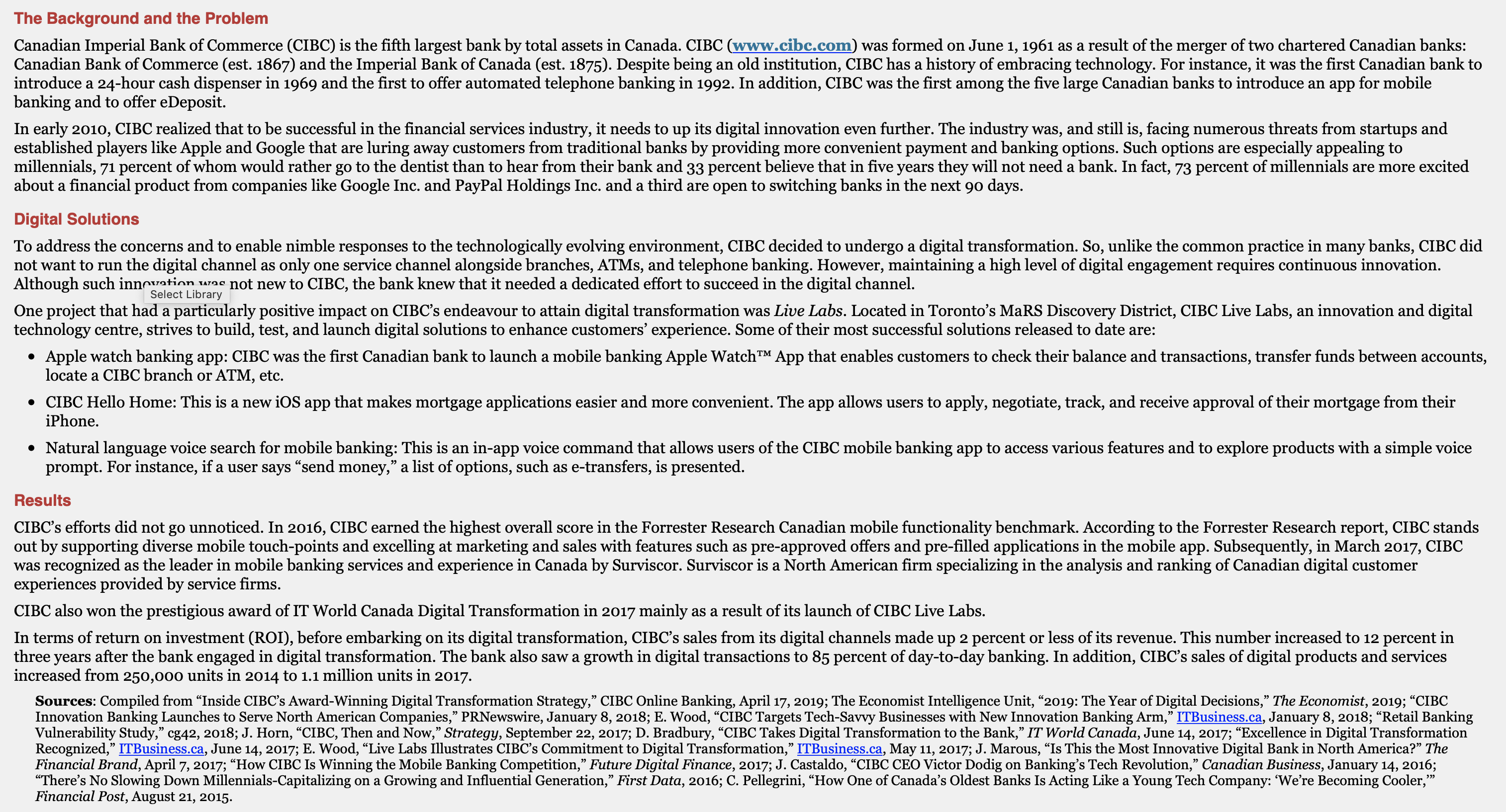 Provide an example of how CIBC could use the database approach to