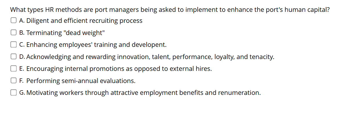  What types HR methods are port managers being asked to implement