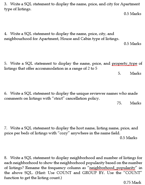 retrieve the required information from a database \f3. Write a SQL statement