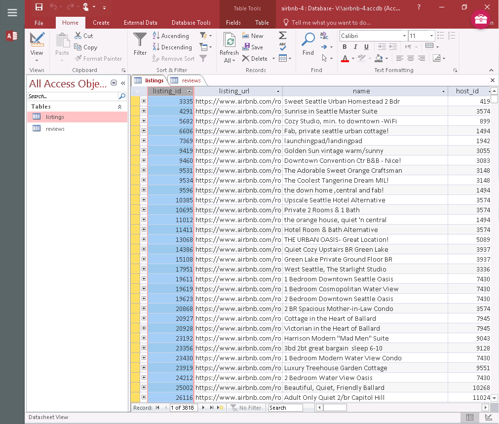 to display the name, price, and city for Apartment type of listings.