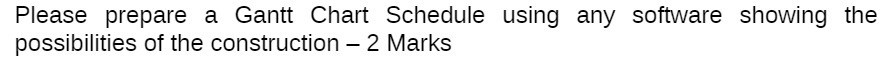  Please prepare a Gantt Chart Schedule using any software showing the