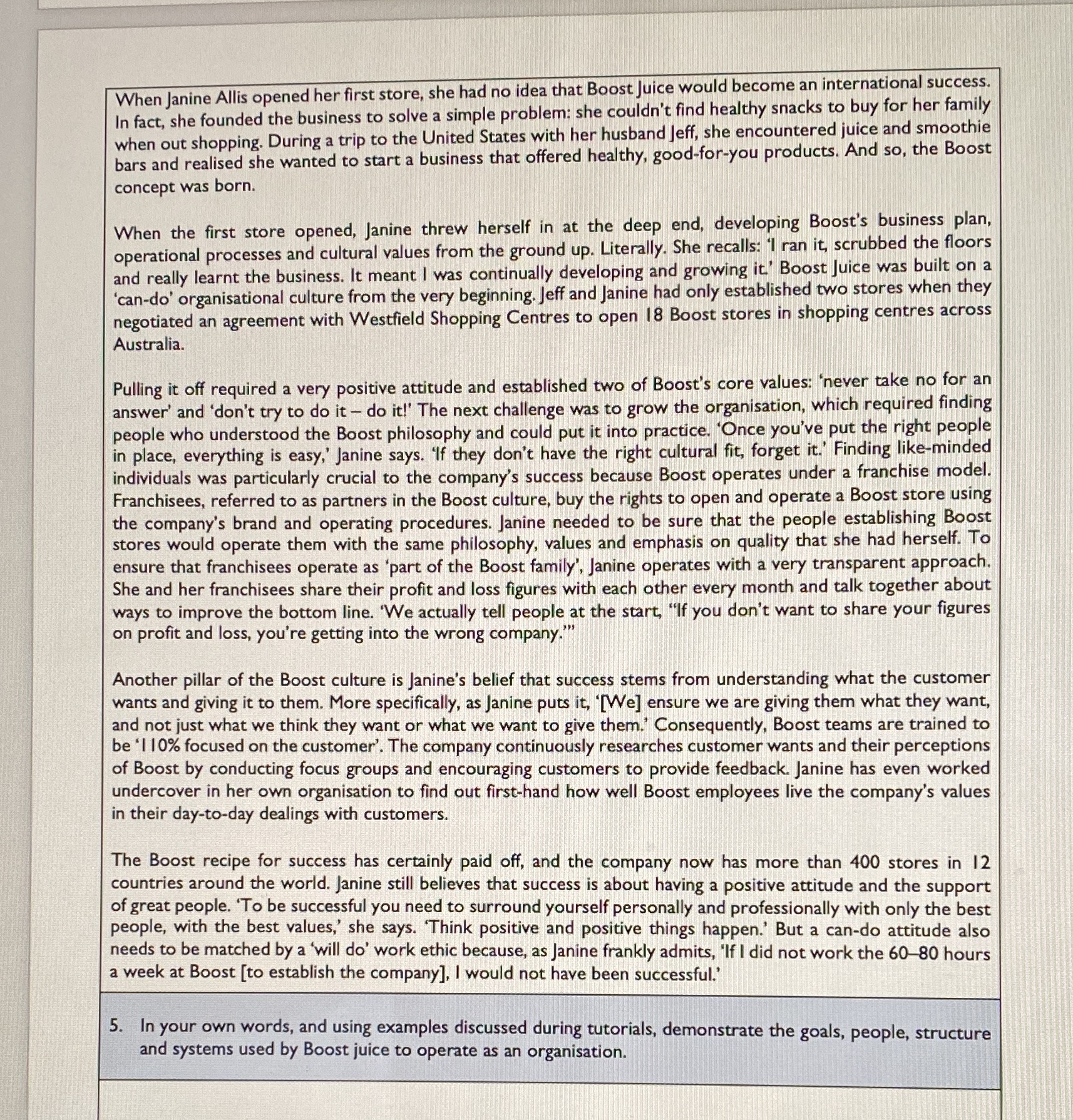  When Janine Allis opened her first store, she had no idea