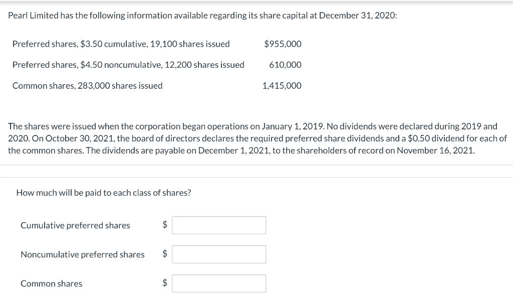 This is one question. Please answer this all. Thank you! Pearl Limited