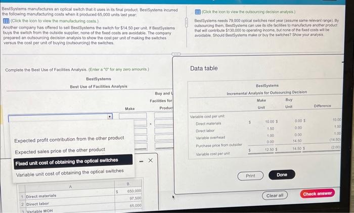 please help me BestSystems manufactures an optical switch that it uses in