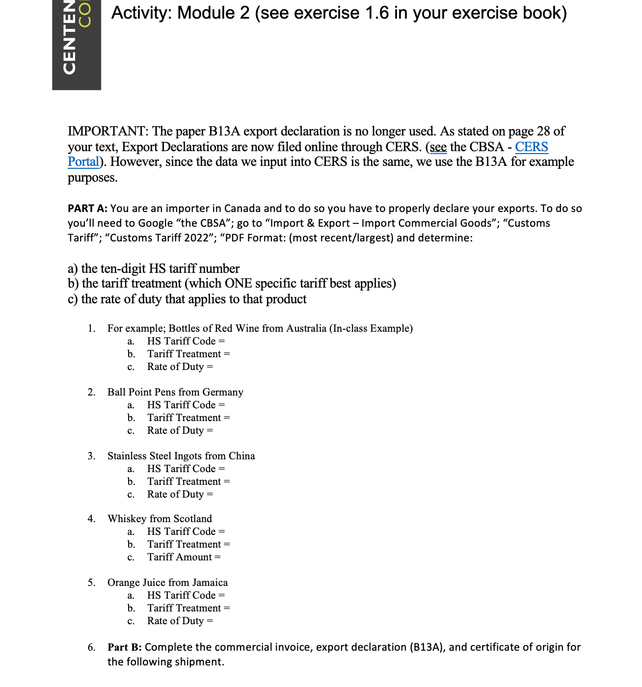 8 Activity: Module 2 (see exercise 1.6 in your exercise book)