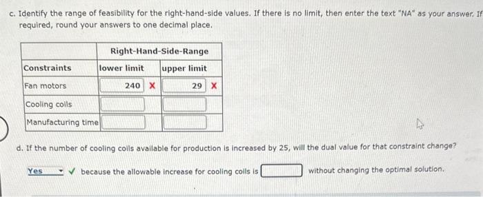 and $137, respectively. The production requirements per unit are as follows: For