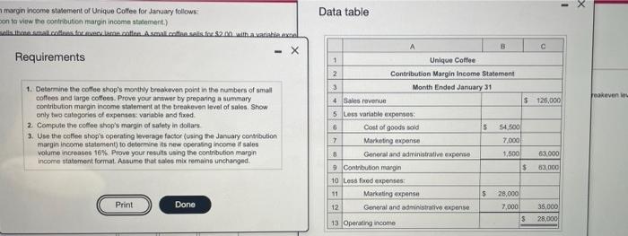 please make it easy to read - x Data table margin income