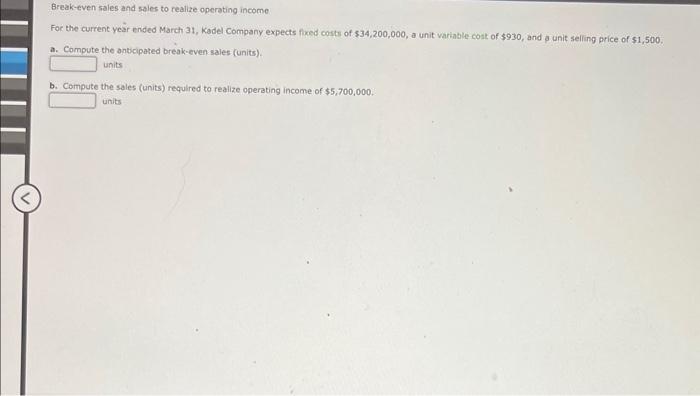 total cost. The data for various leve production are as follows: This