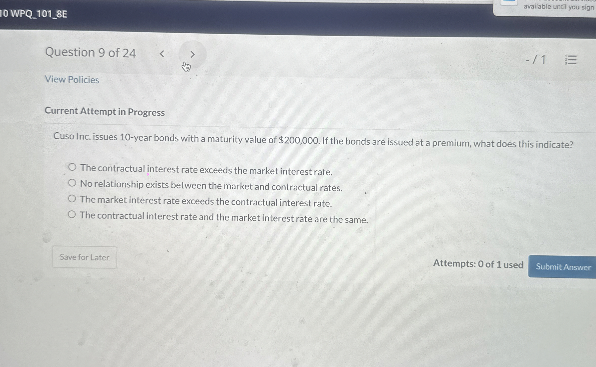  Current Attempt in Progress Cuso Inc. issues 10-year bonds with a