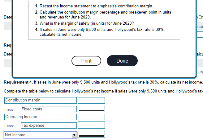 point in units and revenues for June 2020. Begin by selecting the