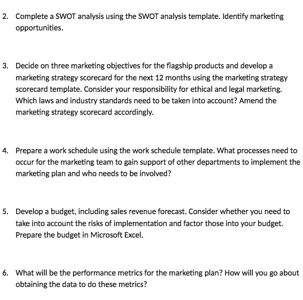 2. Complete a SWOT analysis using the SWOT analysis template. Identify