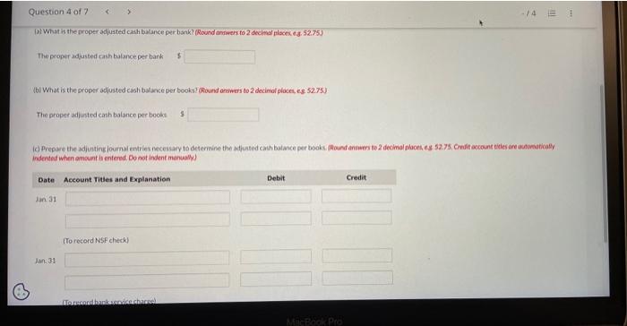 bark balzence at Janumy 31 . Burbaras reconcil at ion is shown