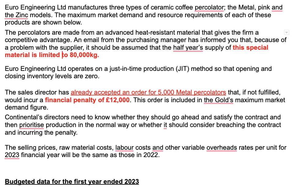  Required: Use management accounting techniques for example High-Low Method where applicable.