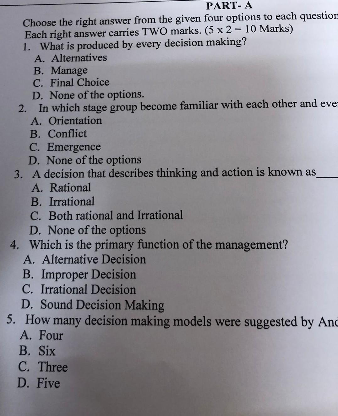 Choose the correct answer without explanation Choose the right answer from the