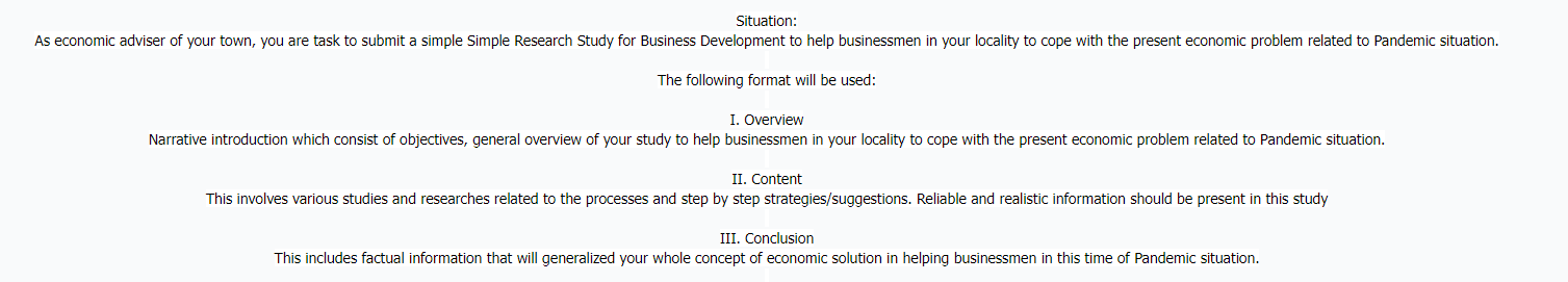 Can someone help me answer this, it's about BUSINESS DEVELOPMENT AMIDST PANDEMIC