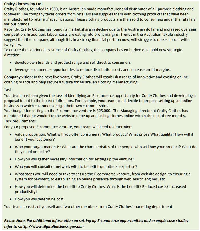 you will need to complete the following tasks: Part A: Plan Human