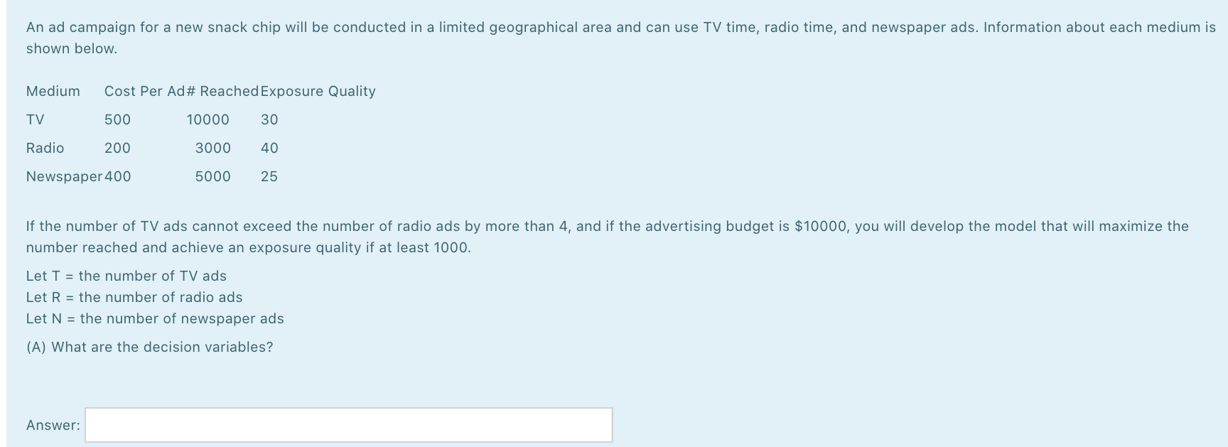 An ad campaign for a new snack chip will be conducted