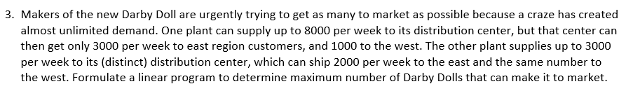 Please use Linnear programming and excel solver. Must also provide constraints. 3.