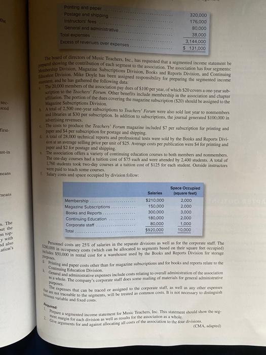 has 20,000 members. The association operates from a central headquarters but has