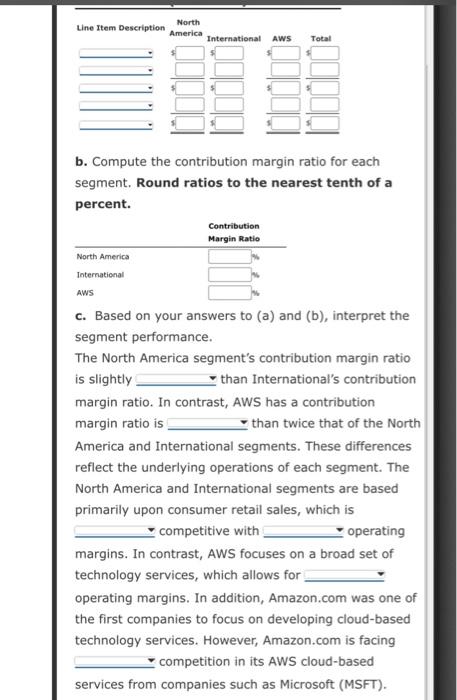 three segments: North America, International, and Amazon Web Services (AWS). The North