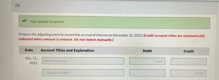 amount is entered. Do not indent manually.) Show the balance sheet presentation