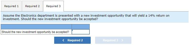 investment and residual income; investing decision LO A1 Compute return on investment