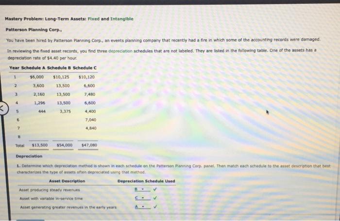Please fill in the blanks! Thanks! Mastery Problem: Long-Term Assets: Fixed and