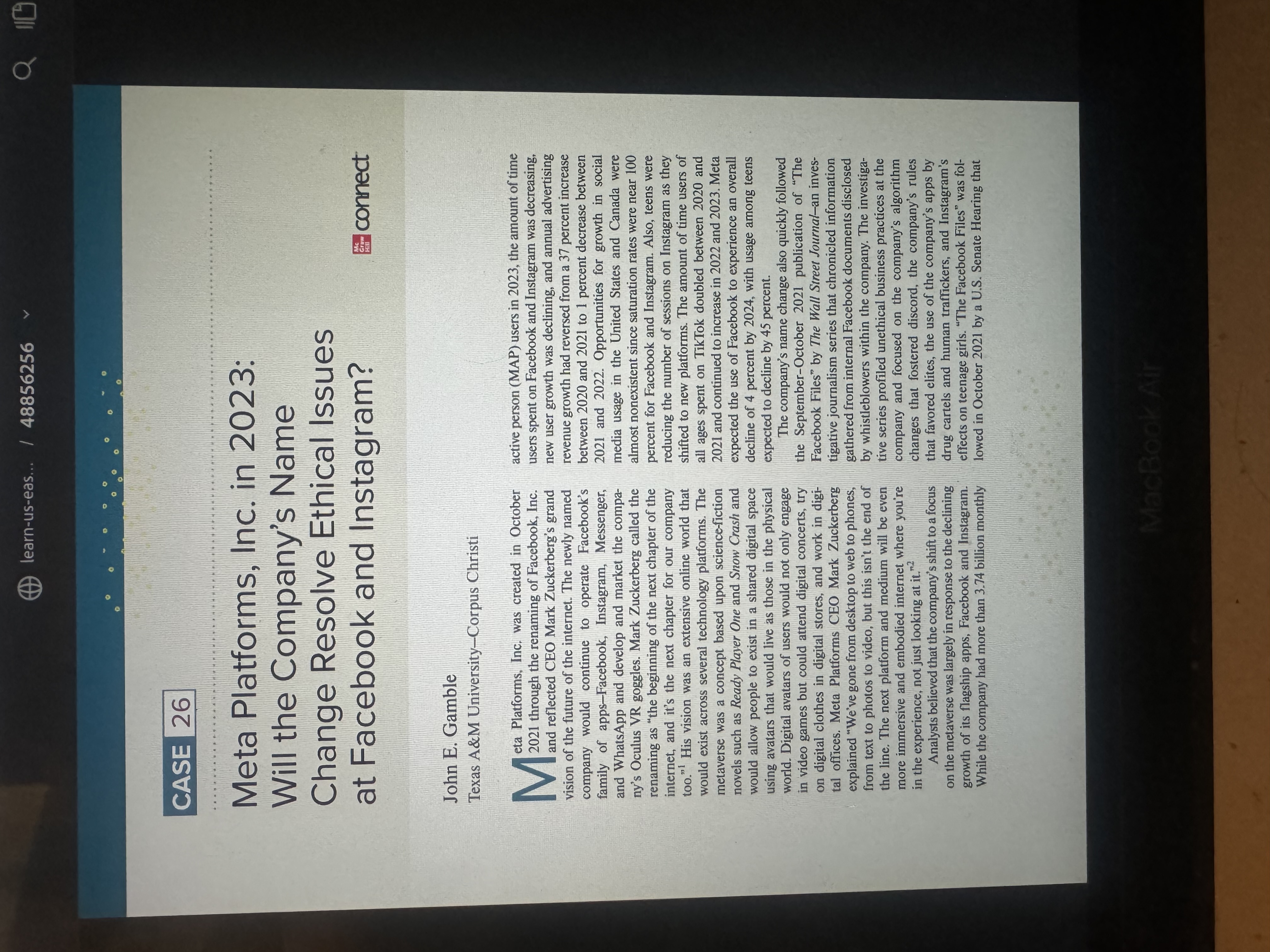  learn-us-eas... / 48856256 Q 10 CASE 26 Meta Platforms, Inc. in