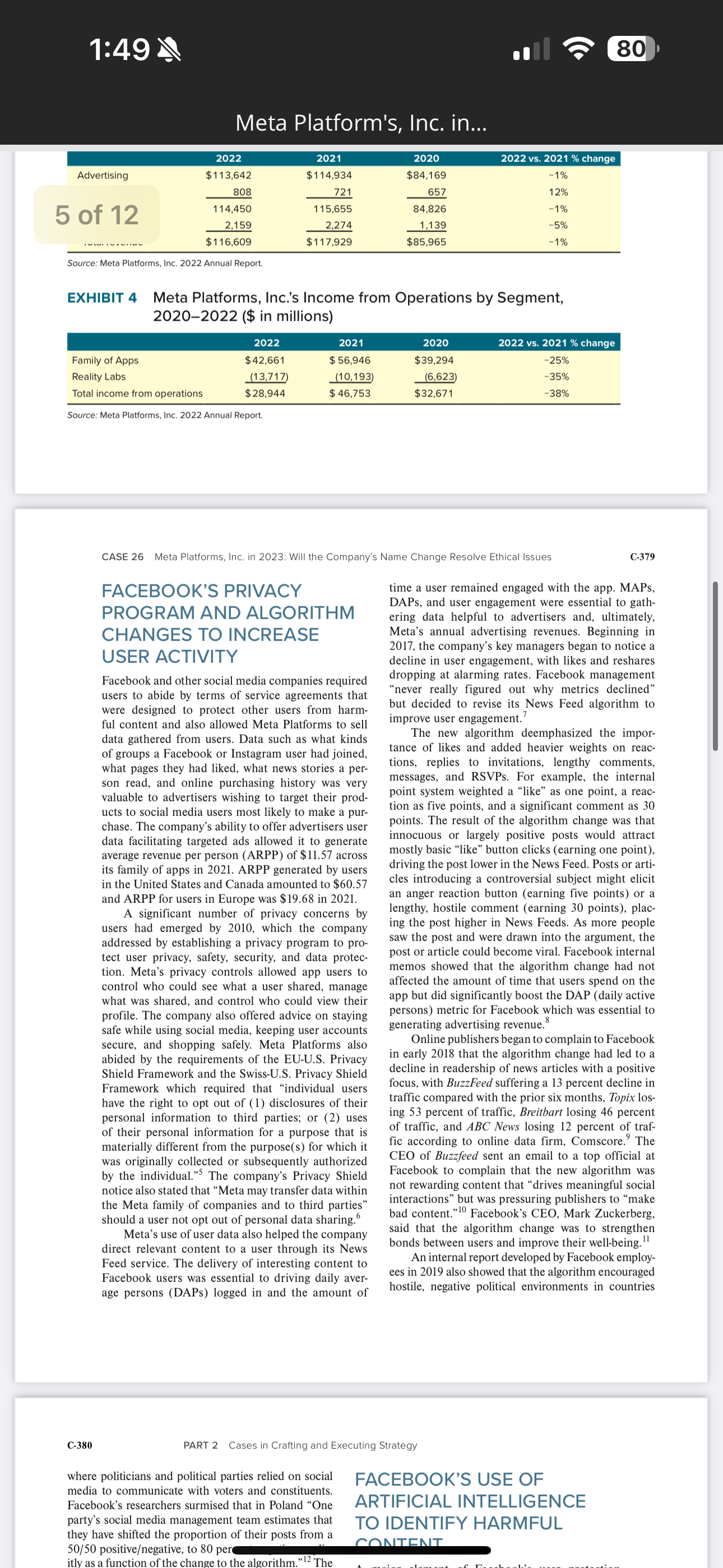 the amount of time 2021 through the renaming of Facebook, Inc. users