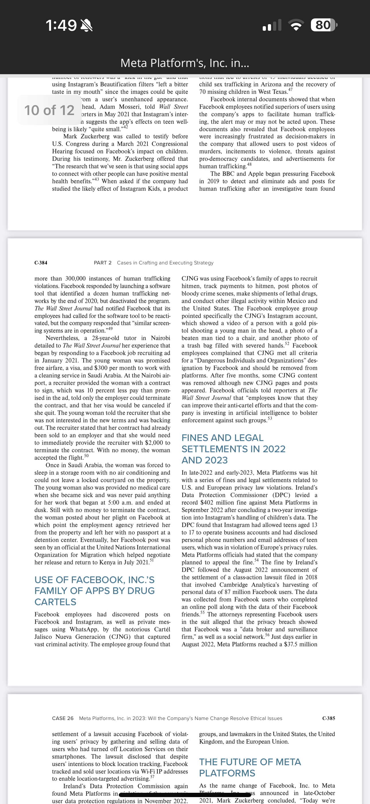 and 2021 to 1 percent decrease between family of apps Facebook, Instagram,