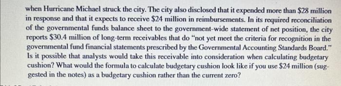 the current zone? Use the following information, derived from the fund financial