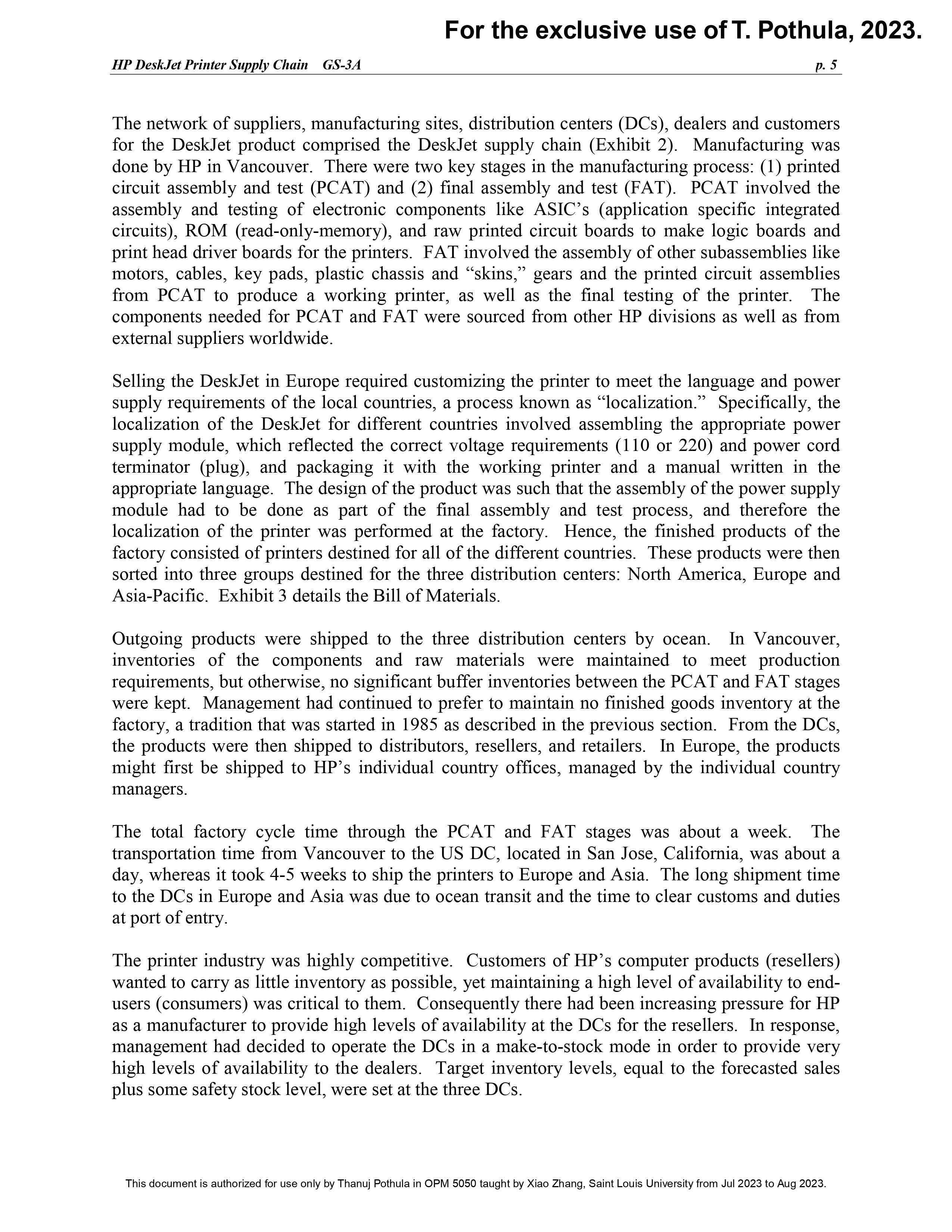shipment lead-time. Evaluate the total supply-chain inventory levels (safety stock, cycle stock,