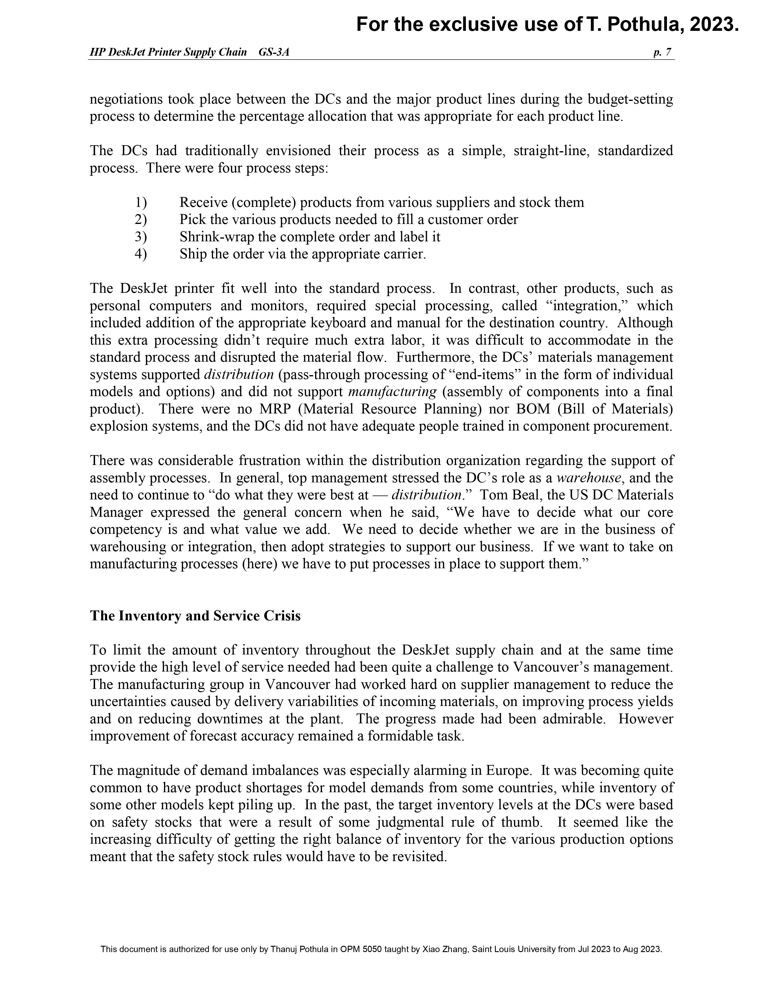 you recommend for these options. For the exclusive use of T. Pothula,