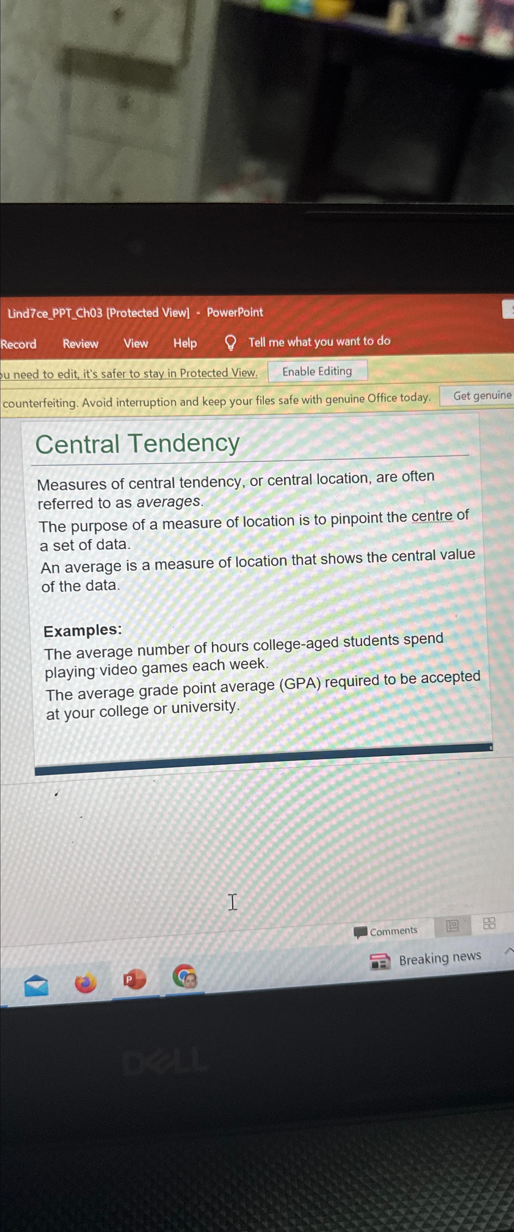  Lind7ce_PPT_Ch03[Protected View]- PowerPoint Record Review View Help Tell me what you
