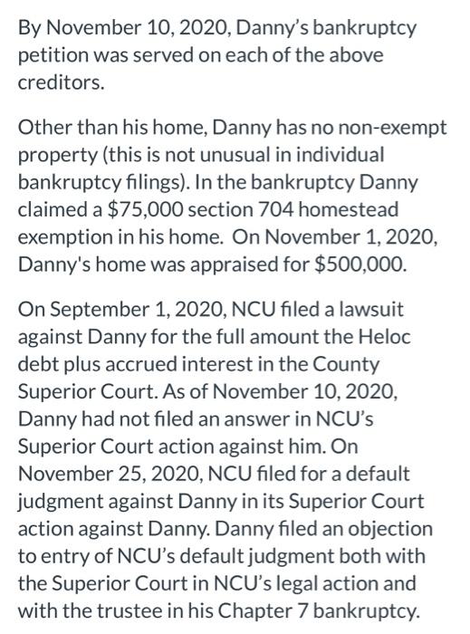 on November 1, 2020, Danny filed a petition for protection under Chapter