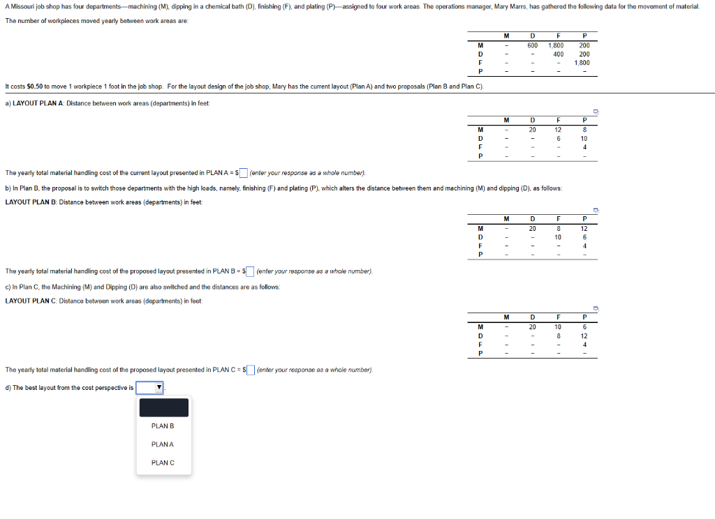 PLEASE ANSWER QUICK FOR THUMBS UP The yearly total material handling cost