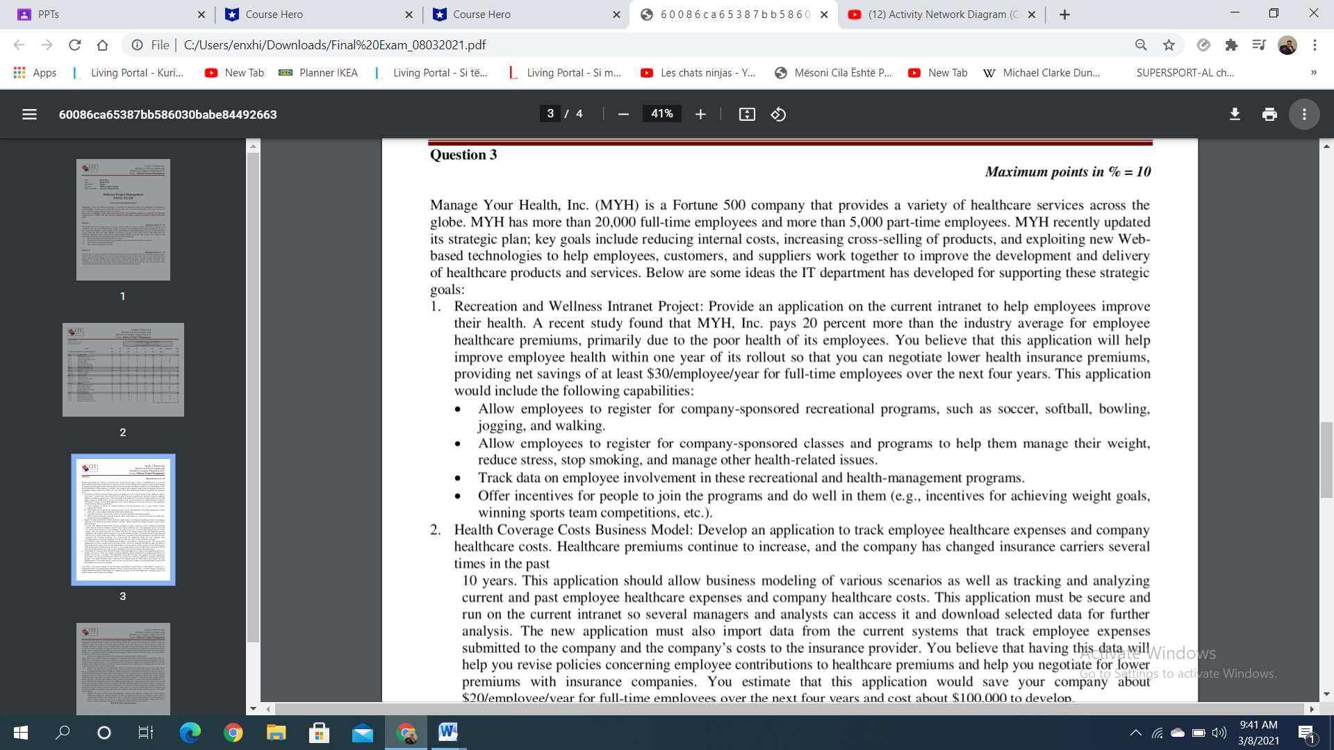 Project Management Course. PPTs * *Course Hero * *Course Hero X 5