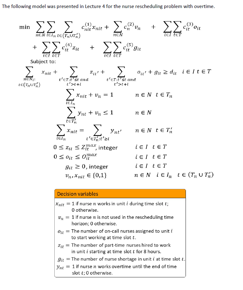  Part a) How would you modify the model to imply that,