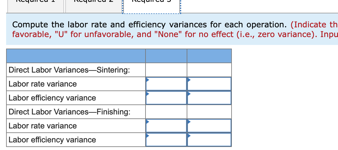 raw materials-X442 and Y661. The company uses a standard cost system, with