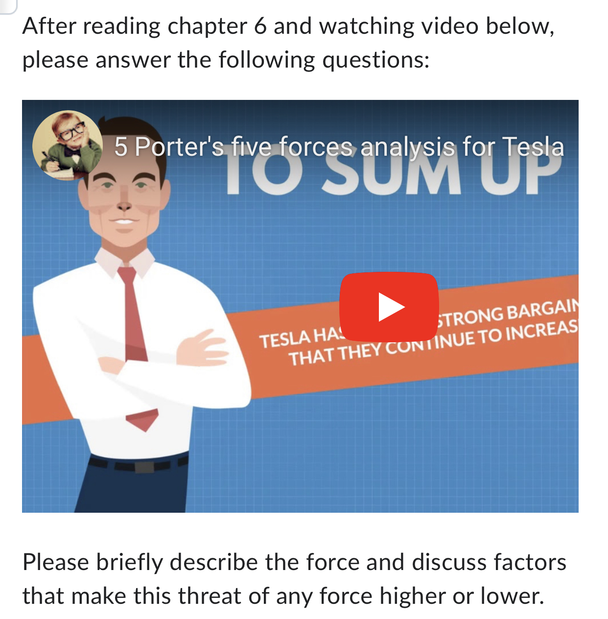  After reading chapter 6 and watching video below, please answer the