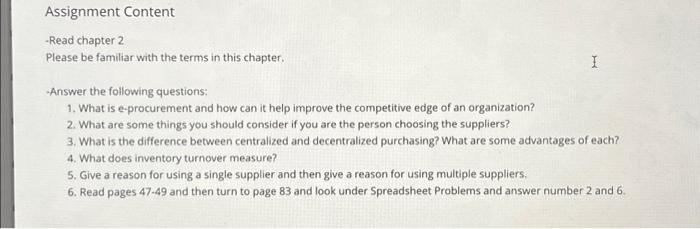  you do not have to do question 6 - Read chapter