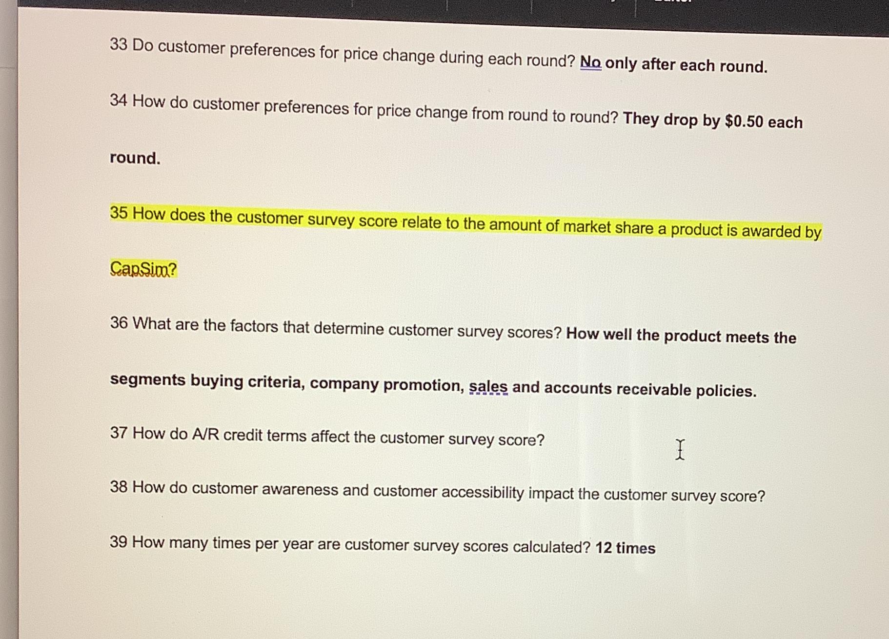  34 How do customer preferences for price change from round to