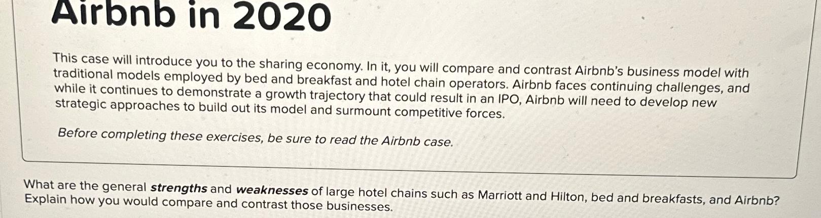  Airbnb in 2020 This case will introduce you to the sharing