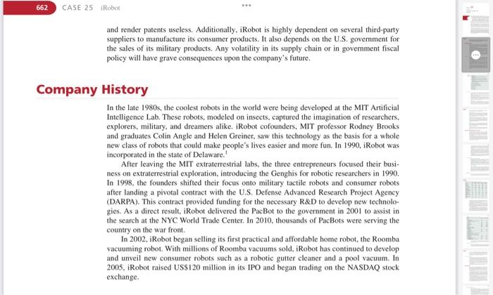 your textbook (entitled iRobot: Finding the Right Market Mix?) and answer the